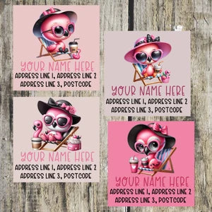 Summer Flamingo Mixed Address Labels