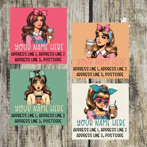 Retro Coffee Mixed Address Labels