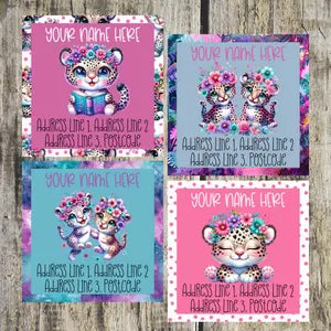 Floral Leopard Mixed Address Labels