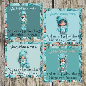 Turquoise Girl Mail Mixed Address Labels