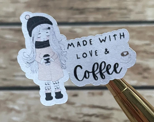 Made With Love & Coffee Stickers