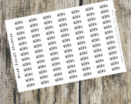 Work Script Stickers