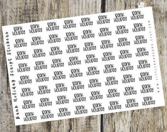 Bank Holiday Script Stickers