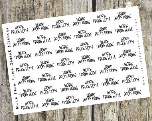 Work From Home Script Stickers