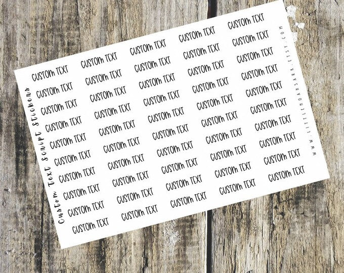 Custom Text Script Stickers