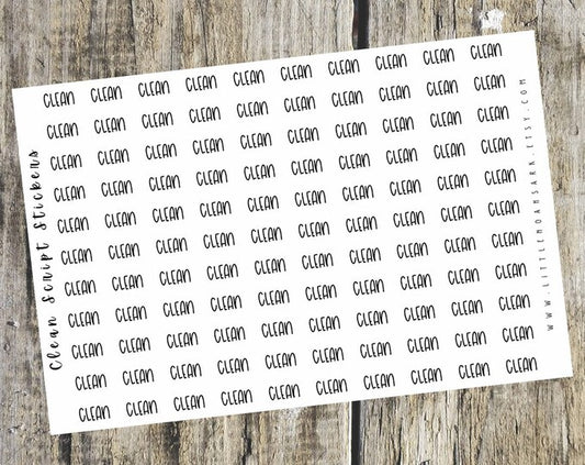 Clean Script Stickers