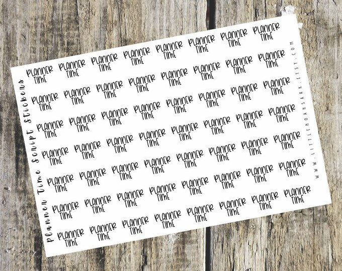 Planner Time Script Stickers