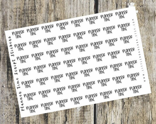 Planner Time Script Stickers