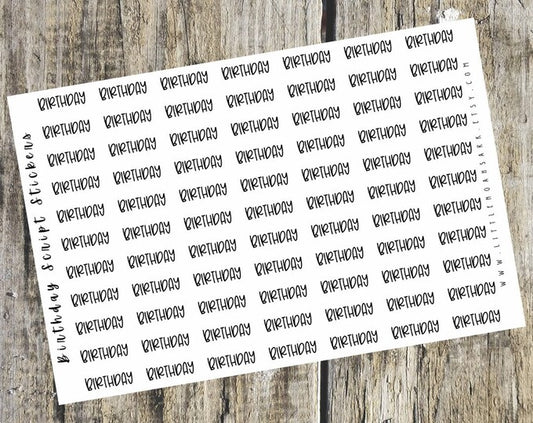 Birthday Script Stickers
