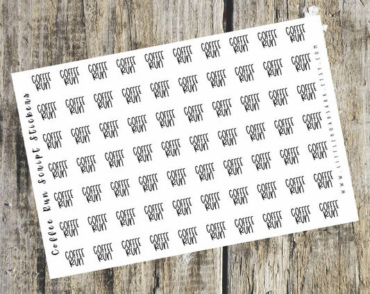 Coffee Run Script Stickers