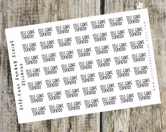 Self-care Sunday Script Stickers