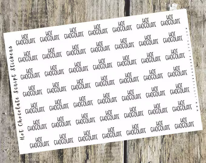 Hot Chocolate Script Stickers