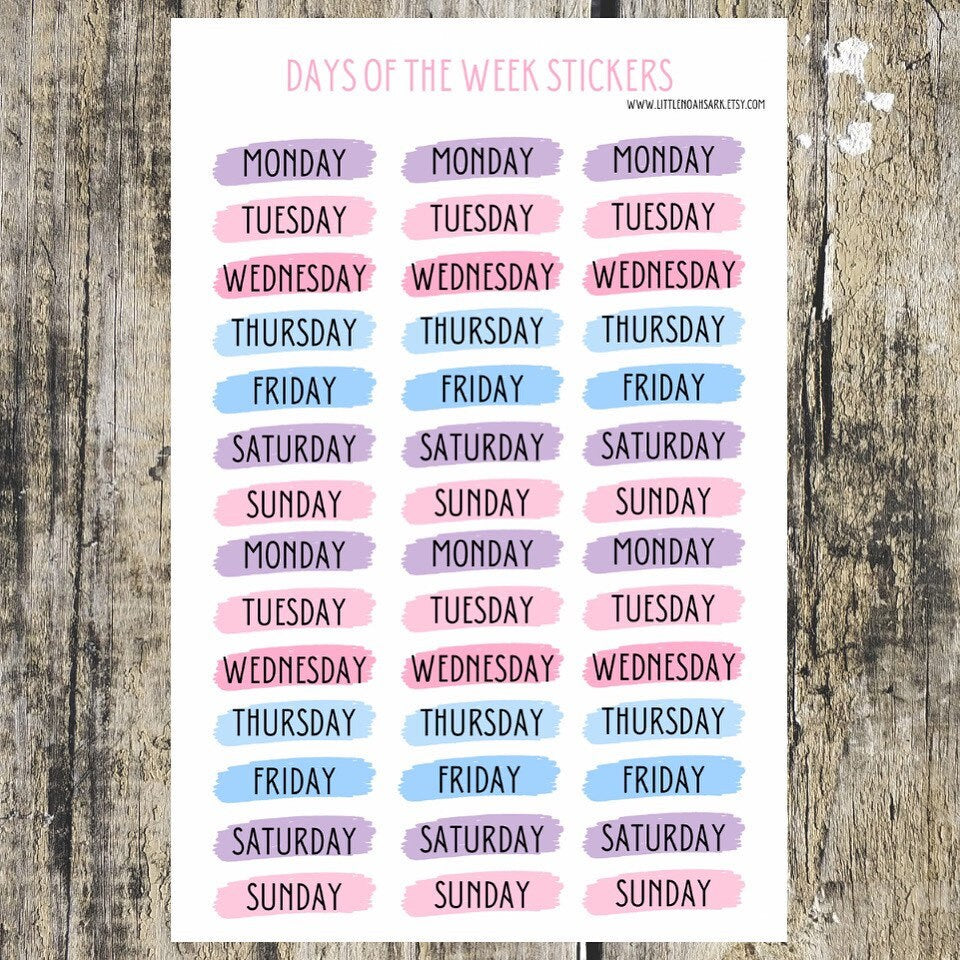 Days Of The Week Stickers