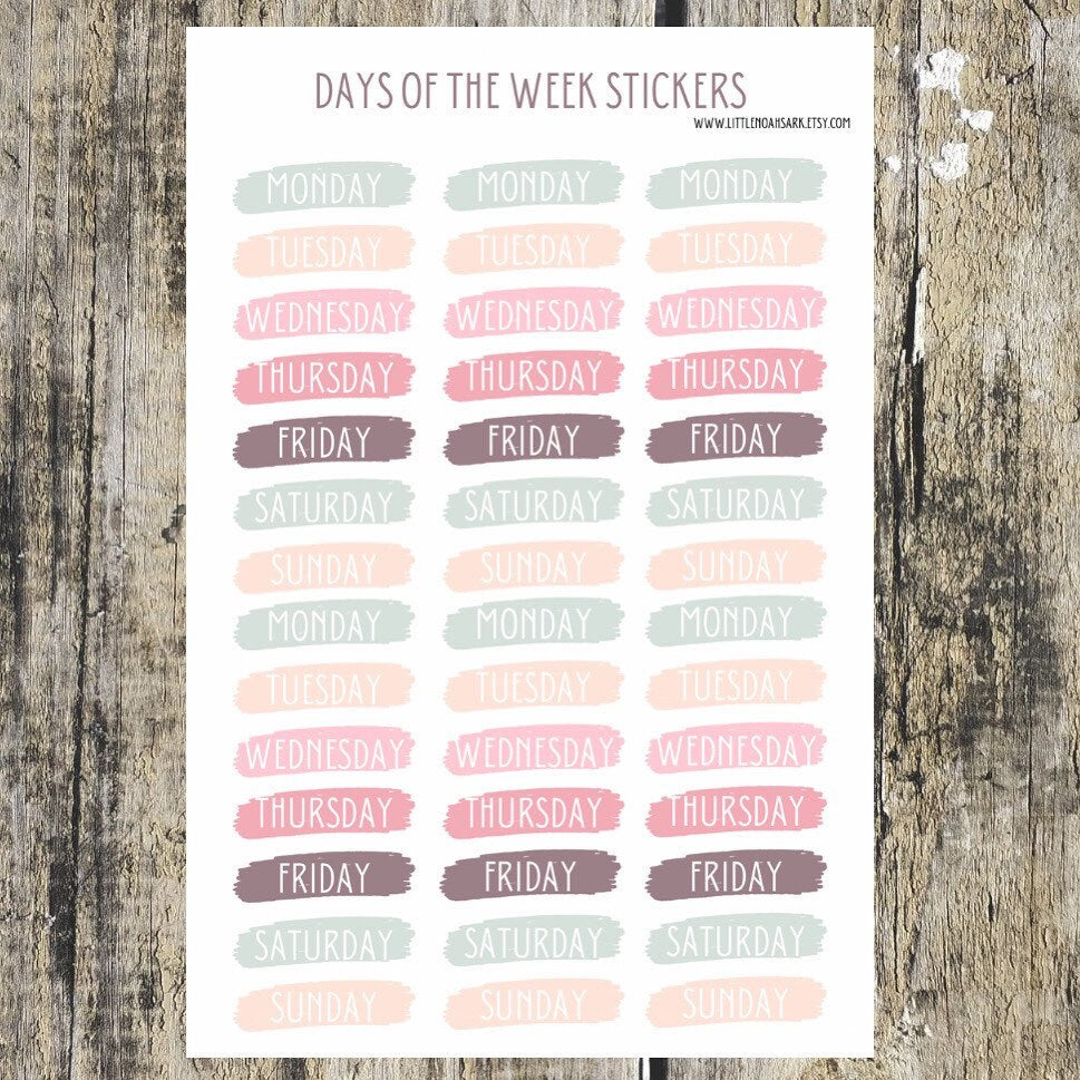 Days Of The Week Stickers