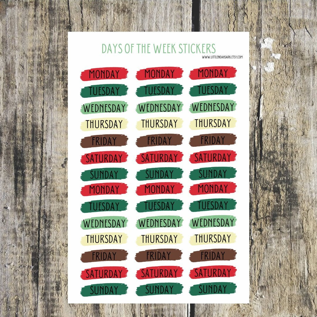 Days Of The Week Stickers