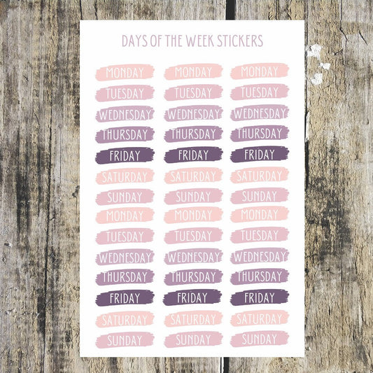 Days Of The Week Stickers