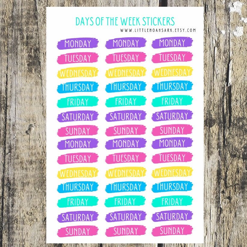 Days Of The Week Stickers
