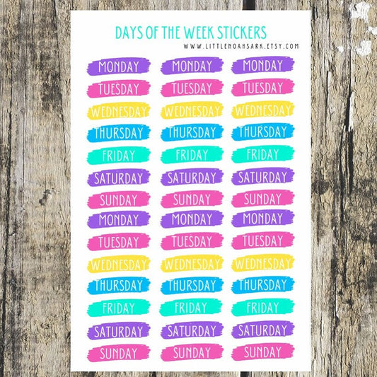 Days Of The Week Stickers