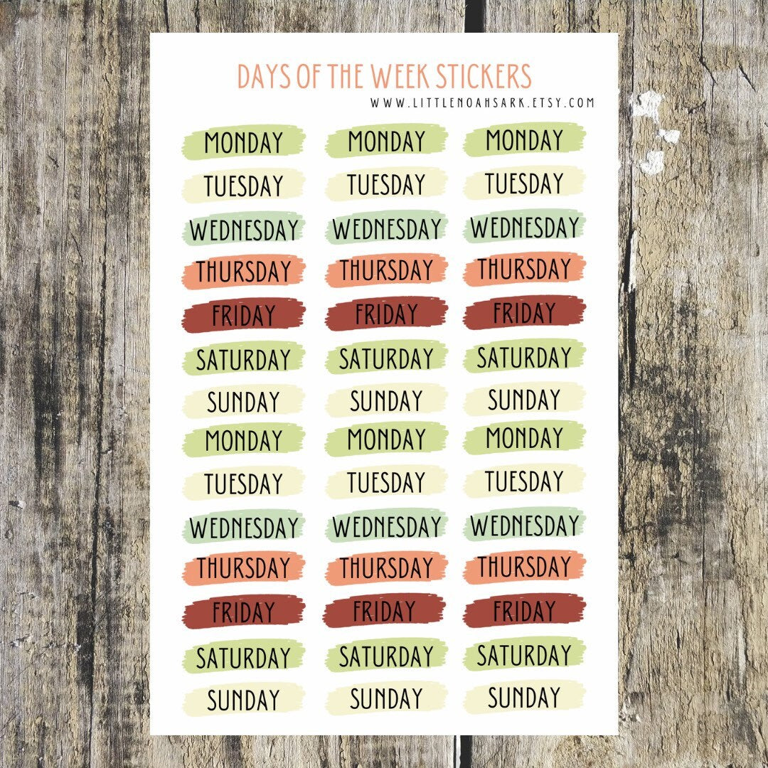 Days Of The Week Stickers