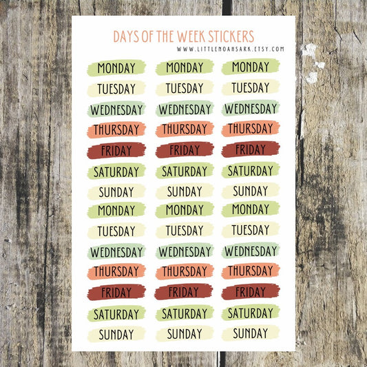 Days Of The Week Stickers