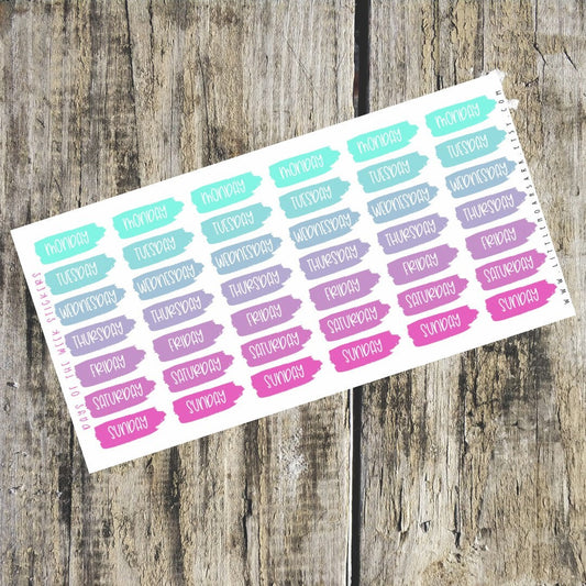 Mini Days Of The Week Stickers
