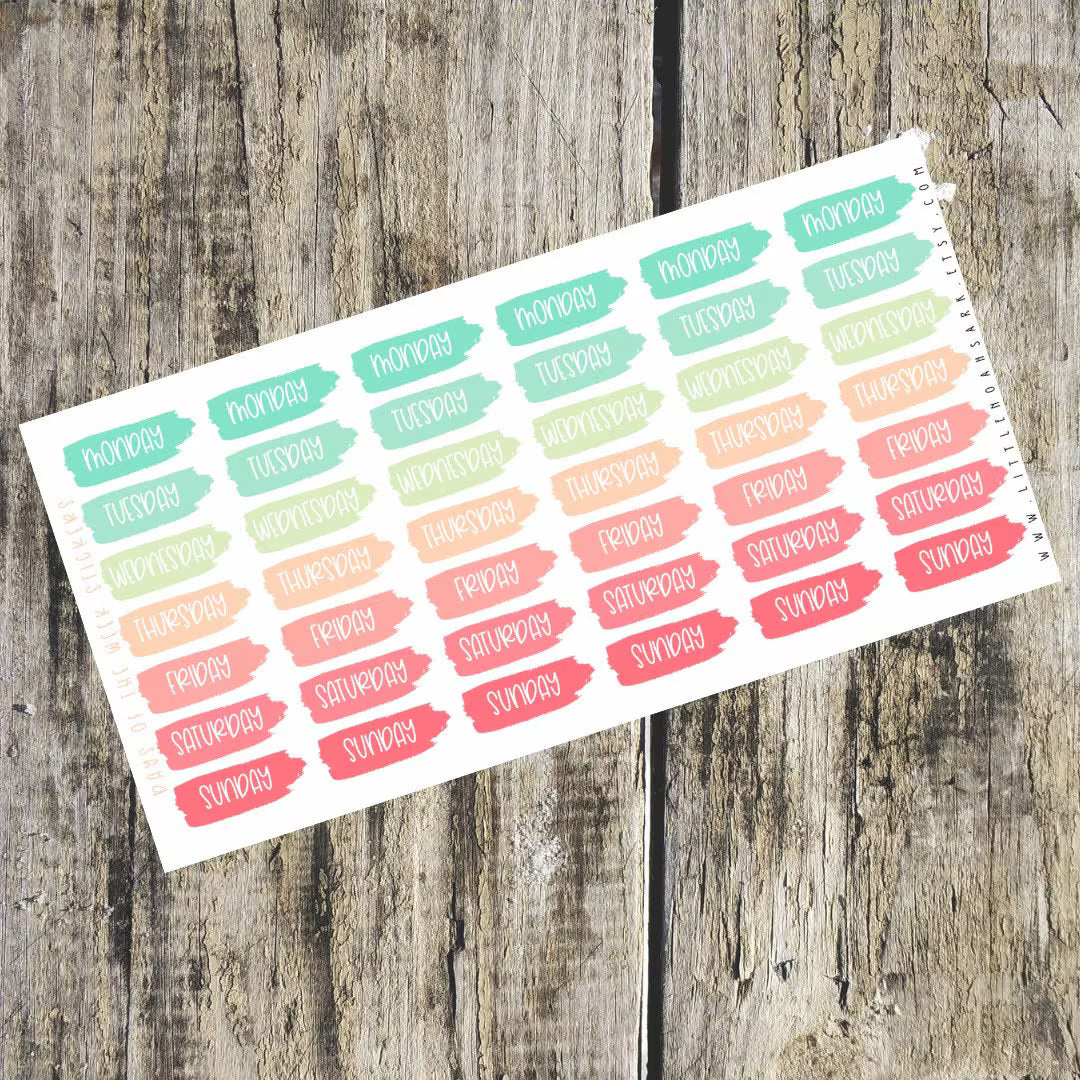 Mini Days Of The Week Stickers