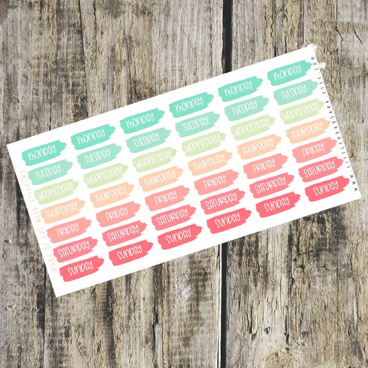 Mini Days Of The Week Stickers