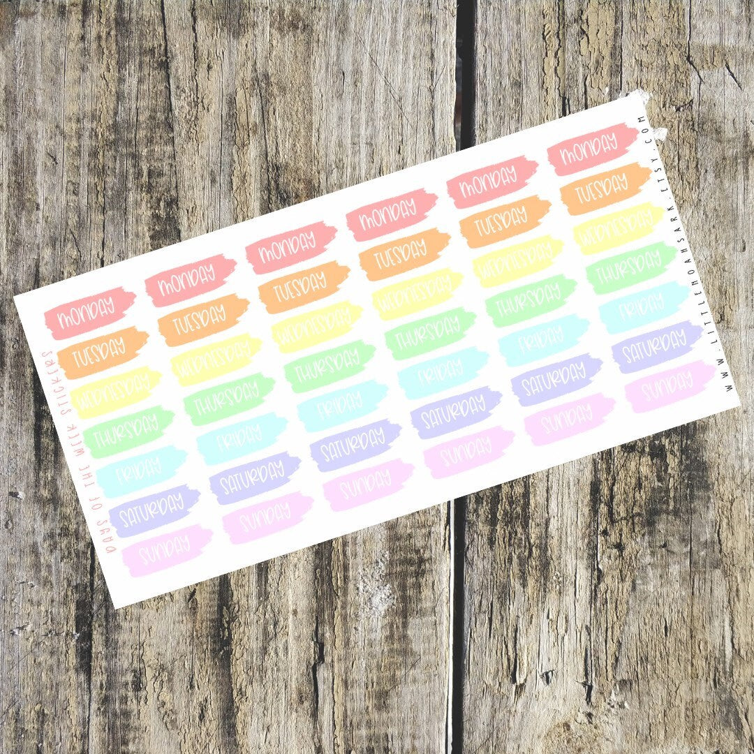 Mini Days Of The Week Stickers