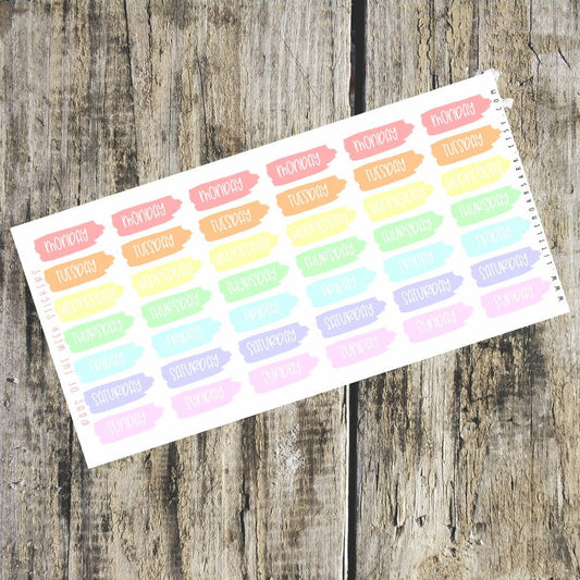 Mini Days Of The Week Stickers