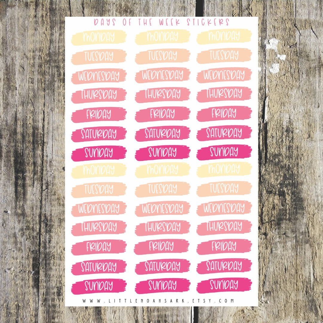 Days Of The Week Stickers