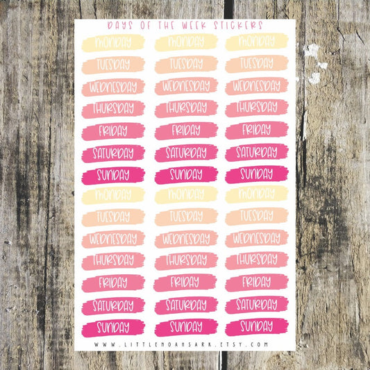 Days Of The Week Stickers