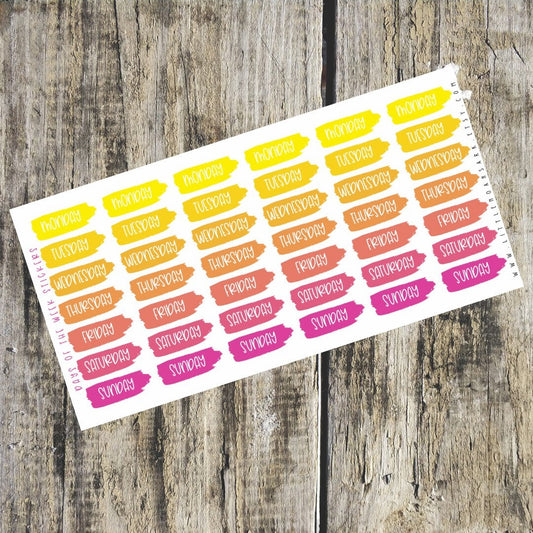 Mini Days Of The Week Stickers