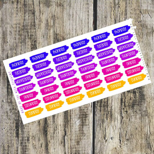 Mini Days Of The Week Stickers