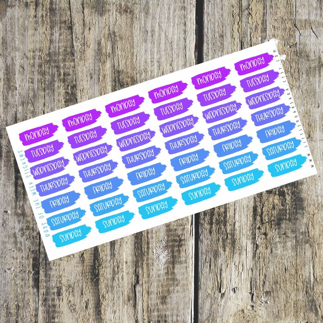 Mini Days Of The Week Stickers