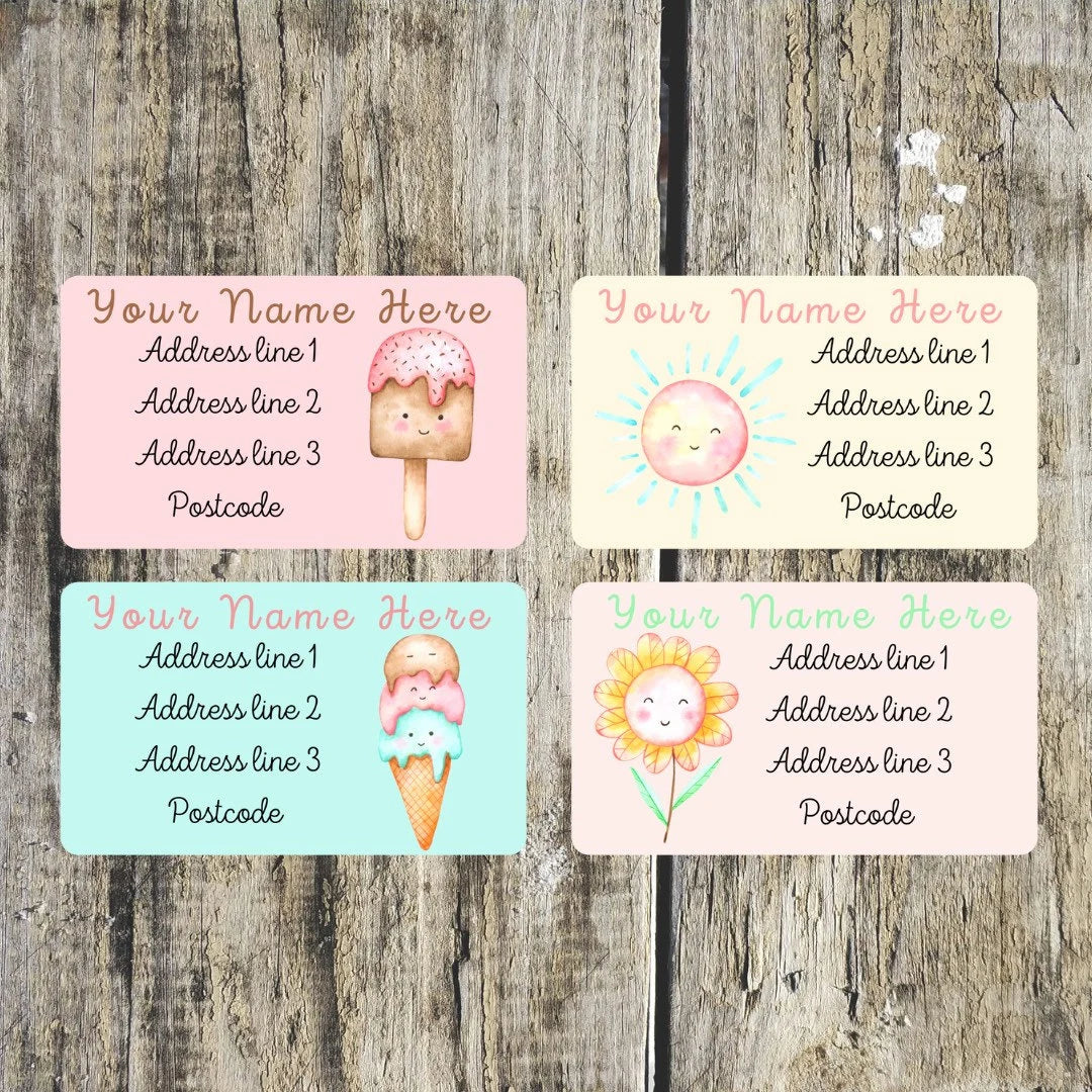 Pastel Summer Mini Address Labels