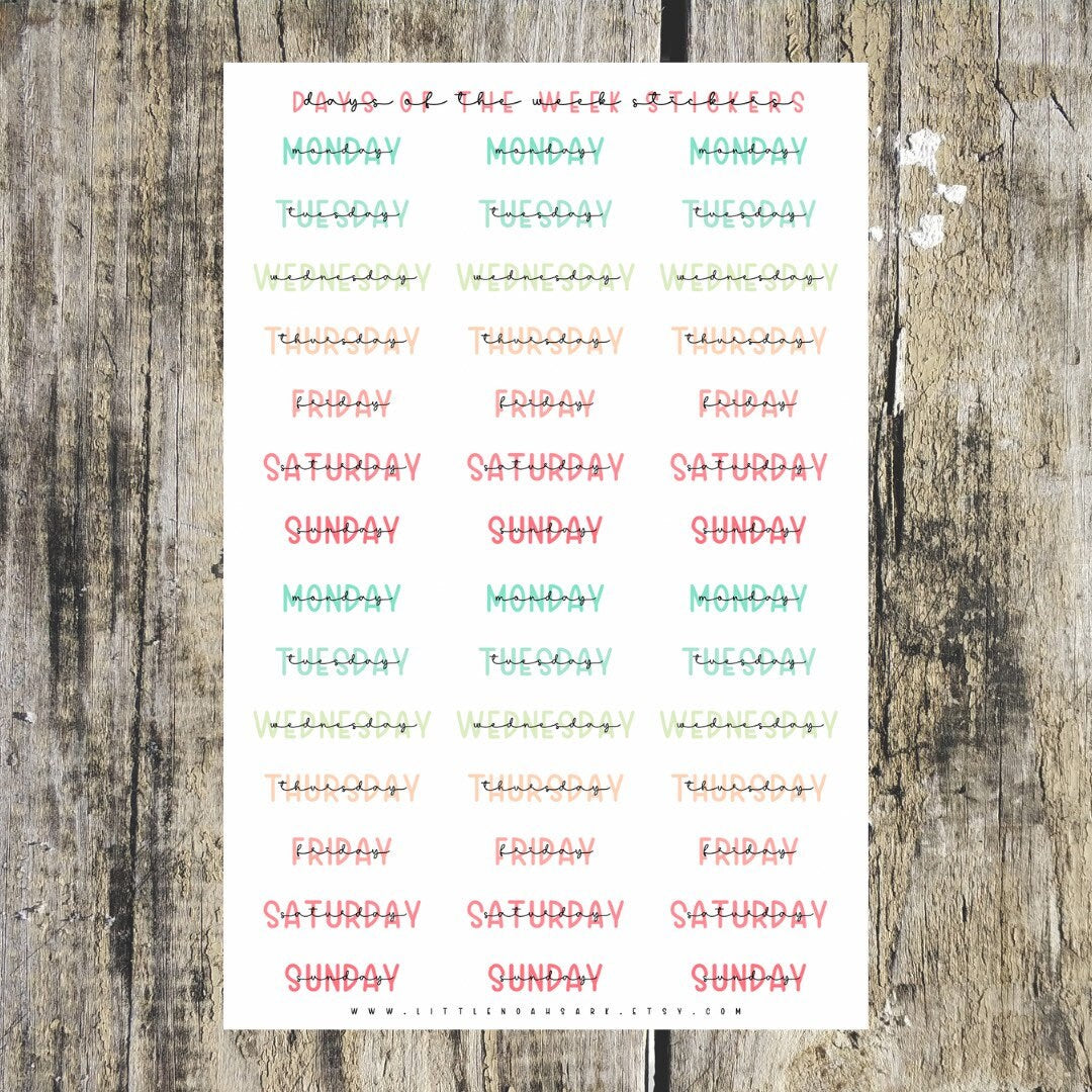 Days Of The Week Stickers