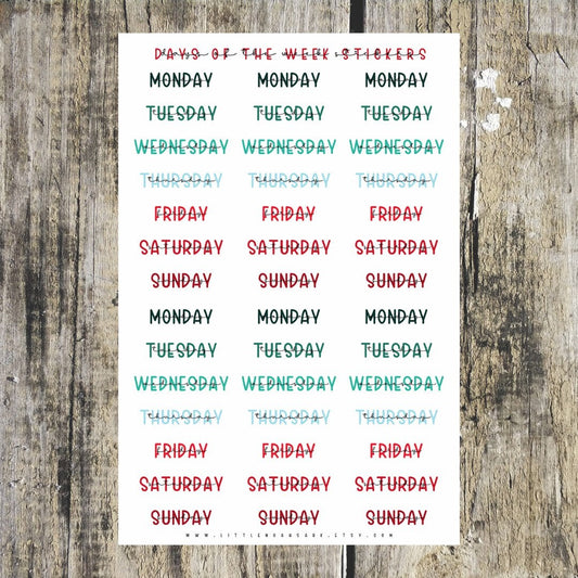 Days Of The Week Stickers