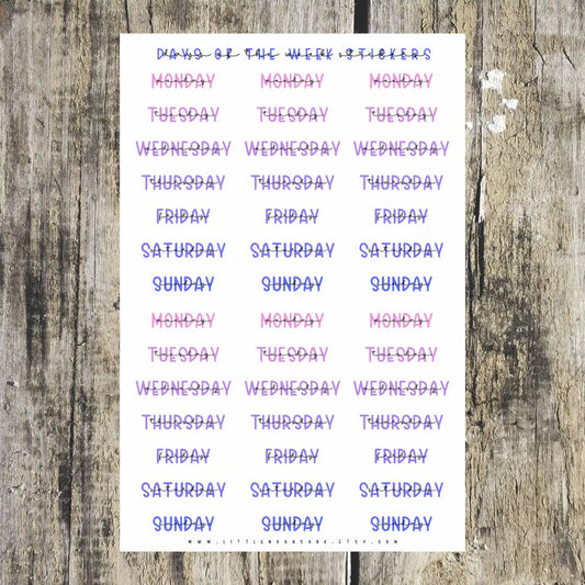 Days Of The Week Stickers