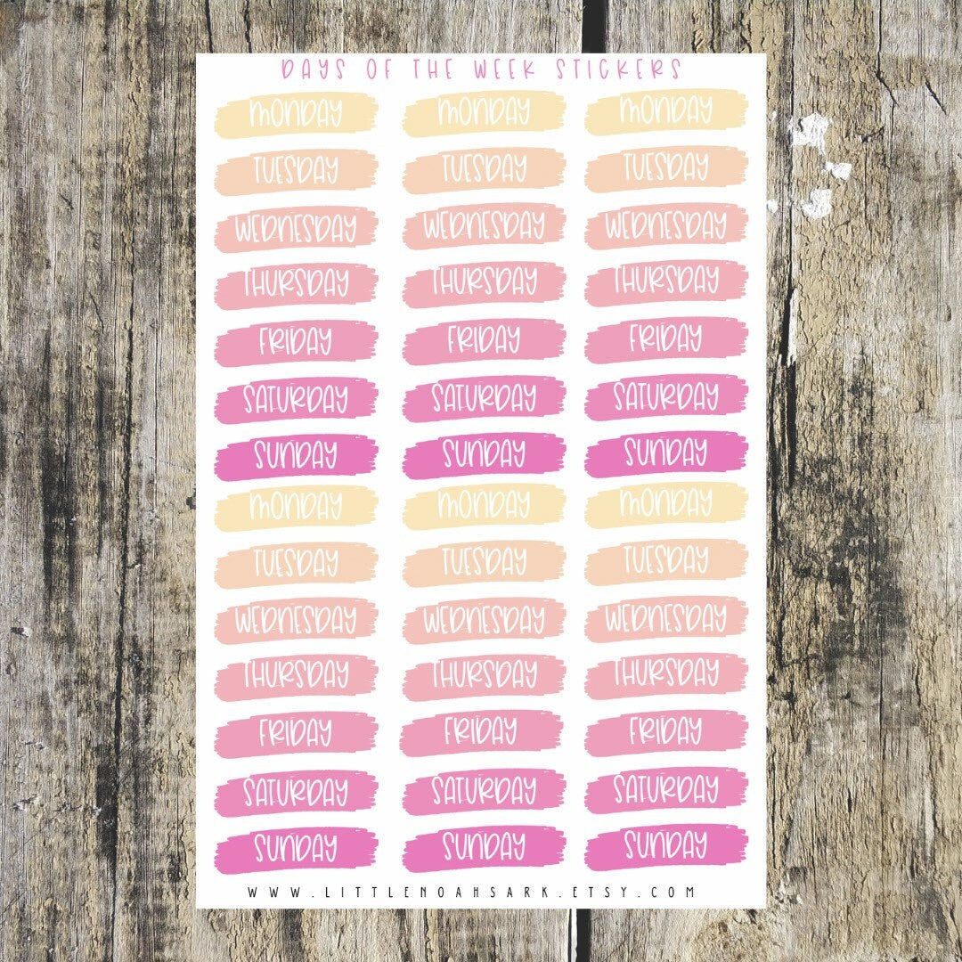 Days Of The Week Stickers