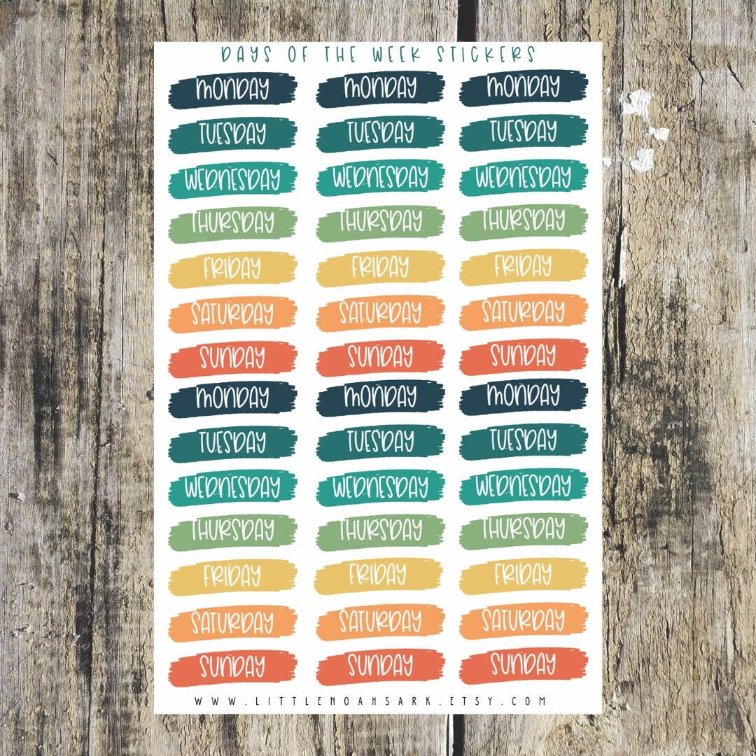 Days Of The Week Stickers