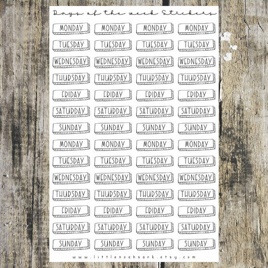 Days Of The Week Stickers