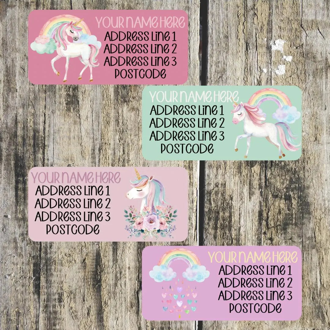 Pastel Unicorn Longer Address Labels