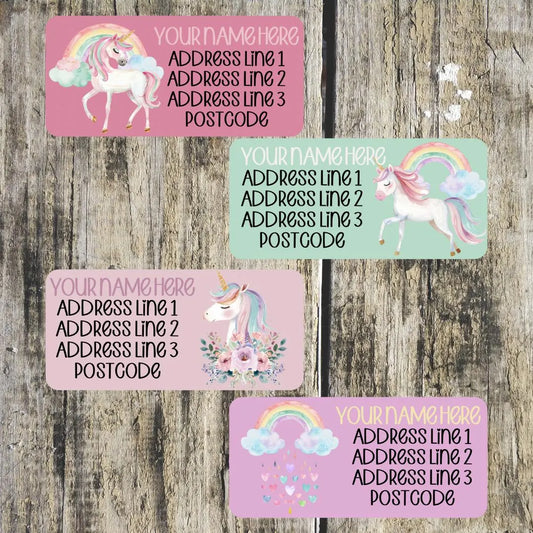 Pastel Unicorn Longer Address Labels