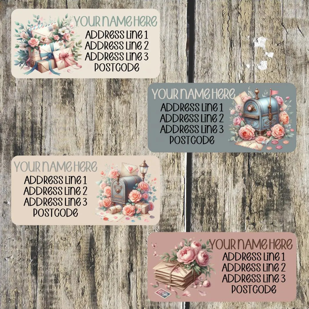 Valentine Floral Mail Longer Address Labels