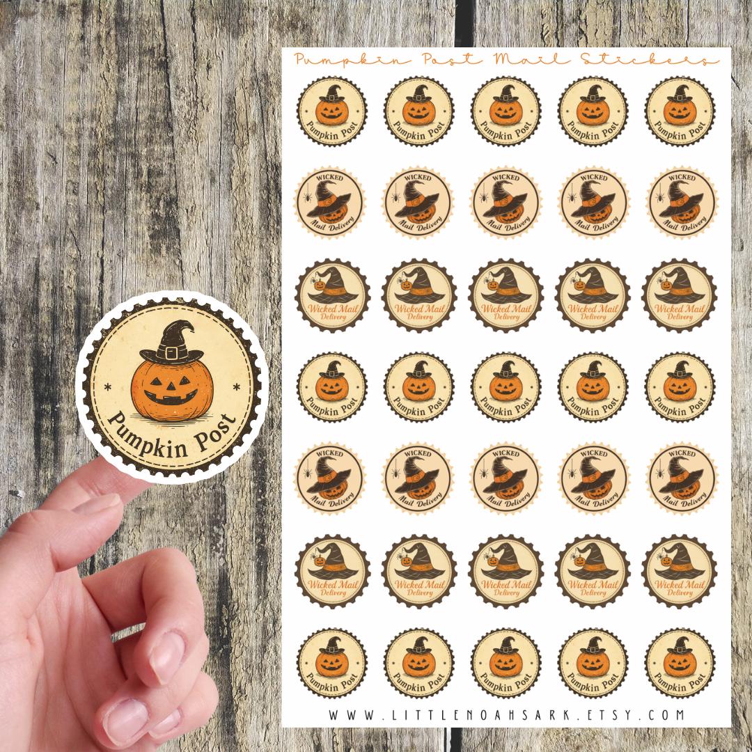 Pumpkin Post Mail Stickers
