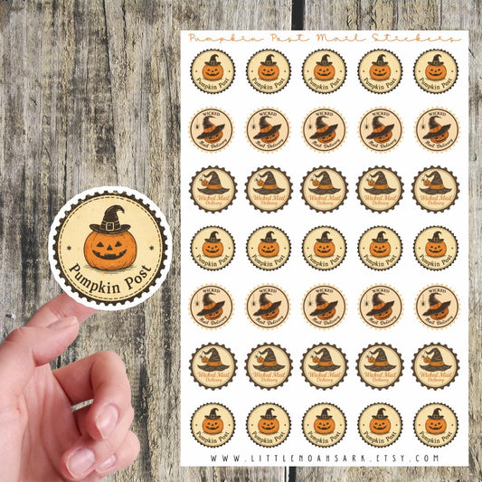 Pumpkin Post Mail Stickers