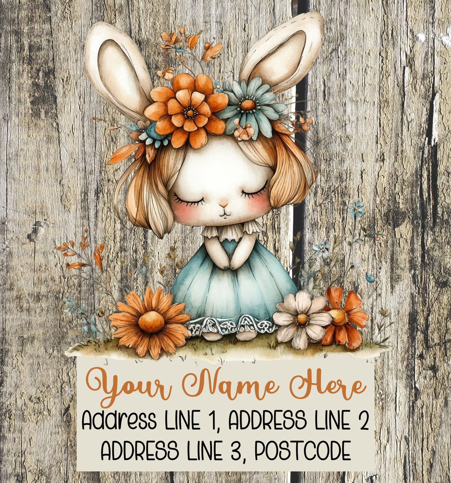 Orange & Teal Spring Address Labels