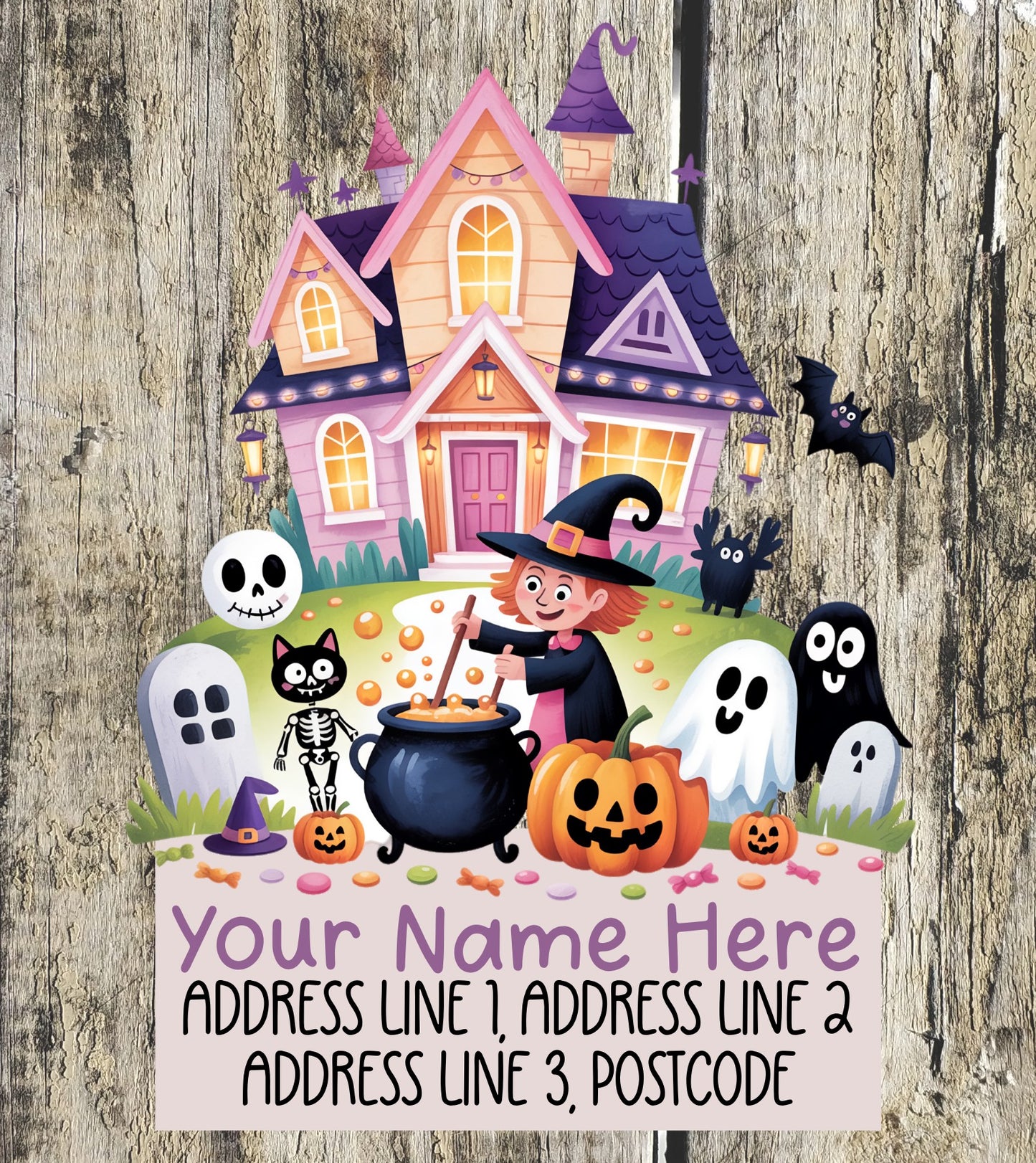 Spooky House Address Labels