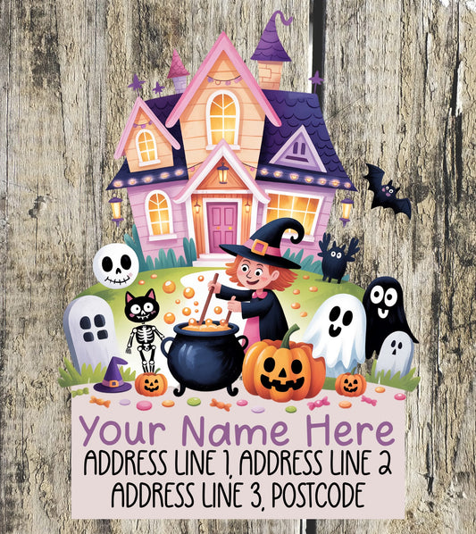Spooky House Address Labels
