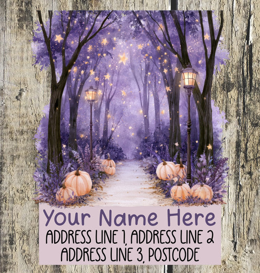 Purple Halloween Address Labels